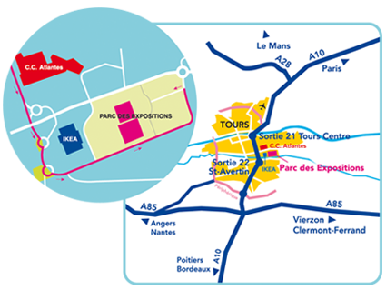 plan d'accès au Parc des Expositions de Tours